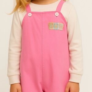 Handmade Pink ABC Overalls